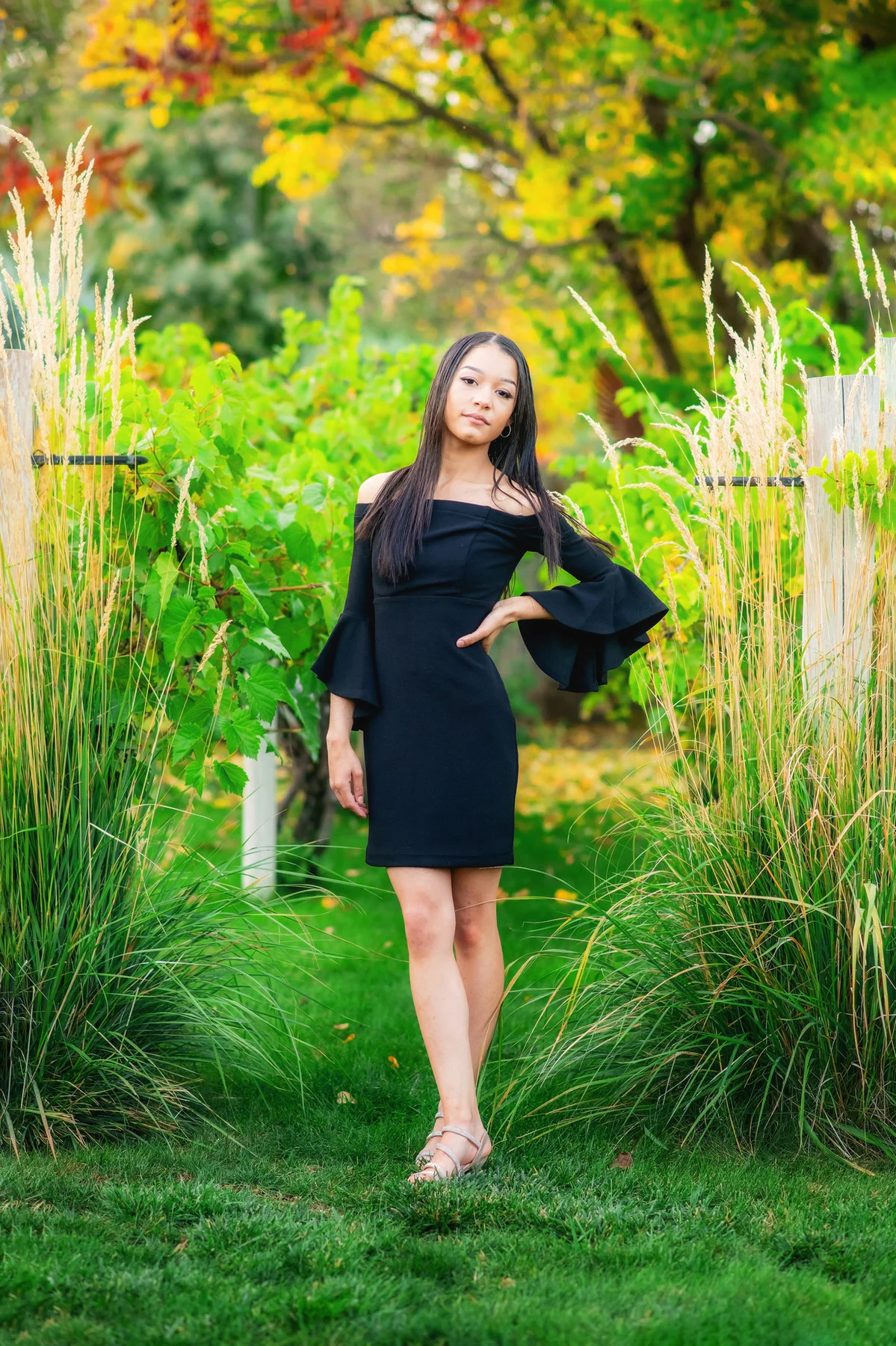 Senior portrait in a garden